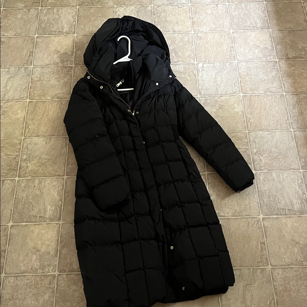 Cole Hann Black Hooded Puffer Coat